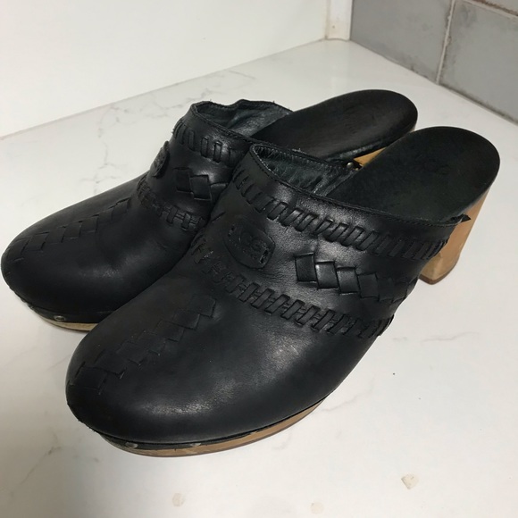 UGG Vivica black leather braided clogs - Picture 1 of 16